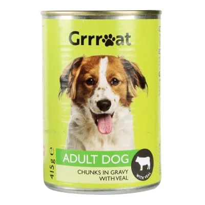 Koerasööt Grrreat vasikaliha tükid 415g