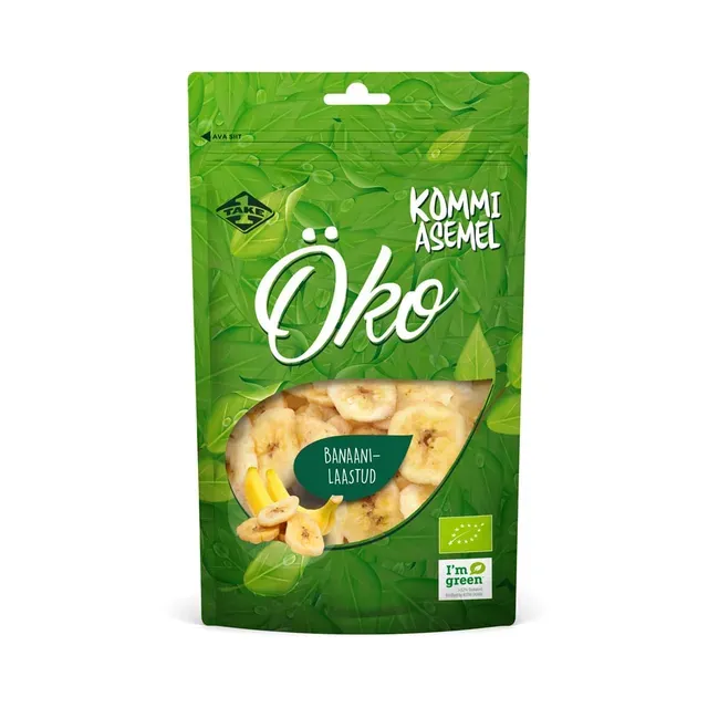 Banaanilaastud ÖKO, KOMMI ASEMEL, 100 g