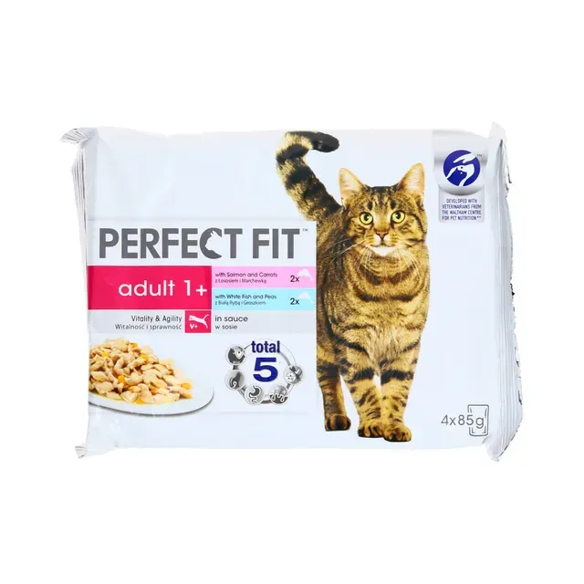 Täistoit. Kiisueine kalalihavalik 4-pakk, PERFECT FIT, 340g