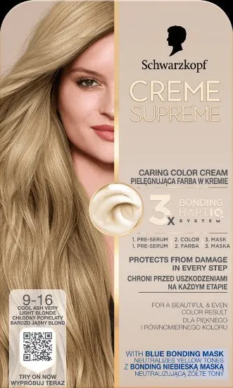 Schwarzkopf Crème Supreme 9-16 ULTRAHELE KÜLMBLOND