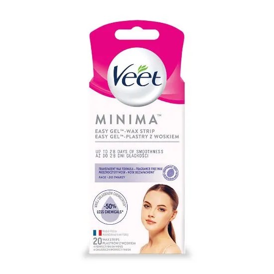 VEET MINIMA Easy Gel lõhnatud vaharibad näole, 20 tk