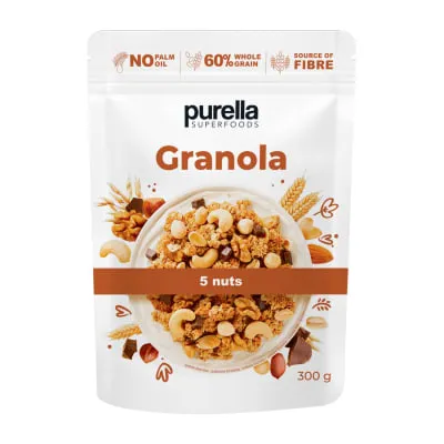Müsli Granola 5 pähkli segu Purella 300g