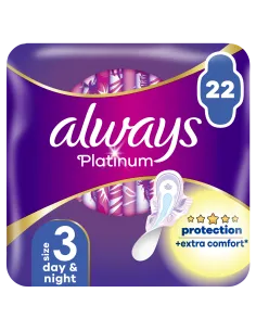 Always Platinum Day & Night hügieenisidemed tiibadega suurus 3 (22 tk)