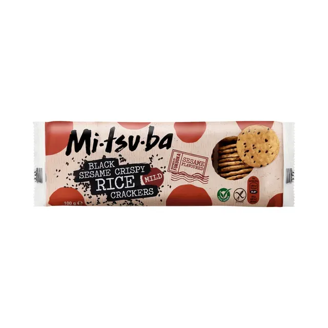 Riisiküpsised musta seesami ja sojakastmega, MITSUBA, 100 g