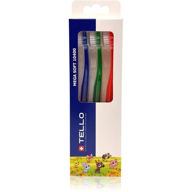 TELLO Kids 10400 Mega Soft hambaharjad lastele 2-7 3 tk