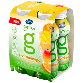 Gefilus jogurtijook apelsini-mango C-vitamiiniga laktoosivaba 4x100g