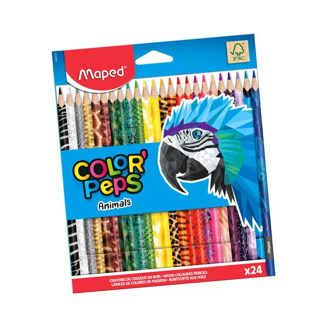 Värvipliiats ColorPeps Animal, MAPED, 24tk