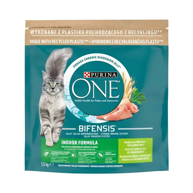 Täissööt Indoor Formula täiskasvanud kassidele kalkuniga, PURINA ONE, 1,4kg