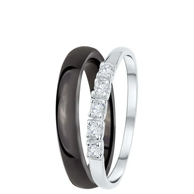 DONDELLA Ceramic Brilliant Sparkle Ring 3.05g 18.5