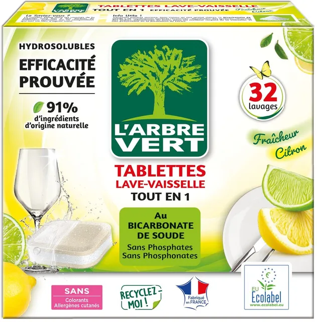Larbre Vert nõudepesumasina tabletid Lemon 32tk