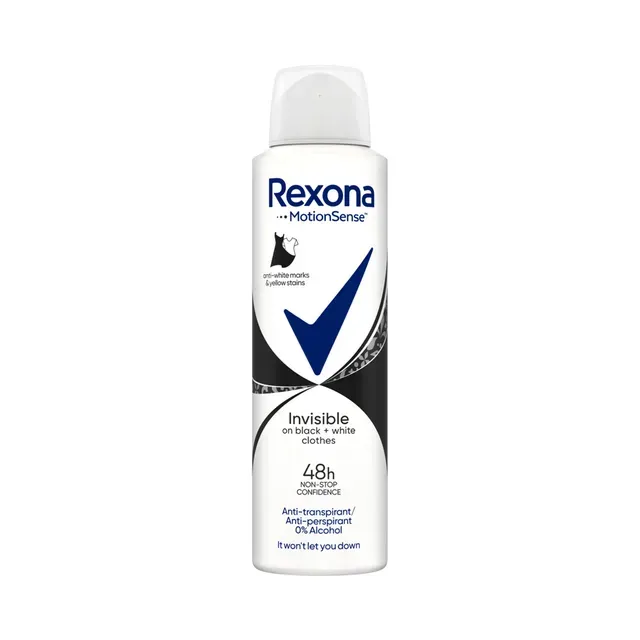 Deodorant Invisible on B+W clothes naistele, REXONA, 150 ml