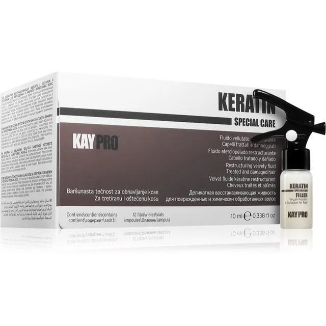 Kaypro Keratin Filler Vedel kahjustatud juustele professionaalseks kasutamiseks 12x10 ml
