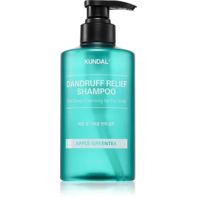 KUNDAL Dandruff Relief Shampoo Apple Green Tea kõõma- ja sügelusevastane šampoon kuivale nahale 500 ml