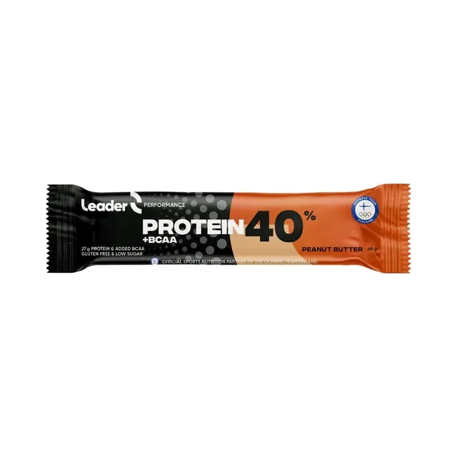 40% Protein batoon + BCAA - maapähklivõi, LEADER, 68 g