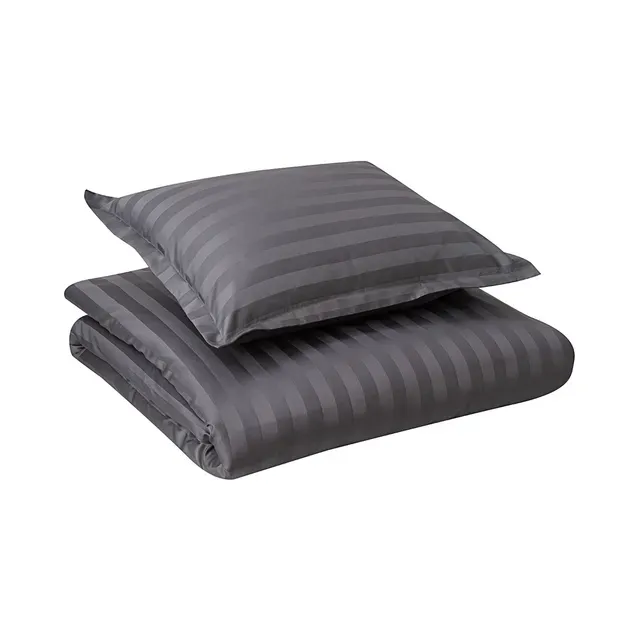 Voodipesu komplekt tumehall 220 x 210 + 50 x 60 + 3 cm 2 tk  triip-satään, TEKSTIILIKOMPANII "HEA UNE SALADUS", 1kmpl