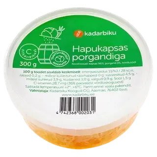 Hapukapsas porgandiga topsis 300g Kadarbiku