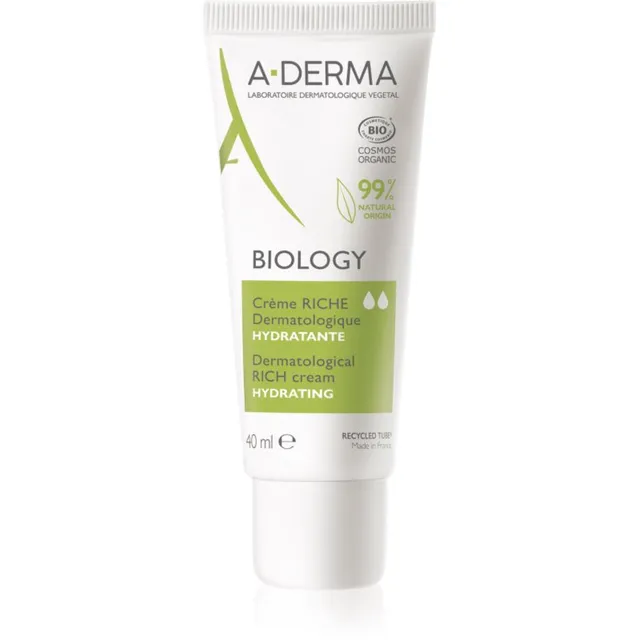 A-Derma Biology Rich Cream Toitev ja niisutav kreem kuivale ja väga kuivale tundlikule nahale 40 ml