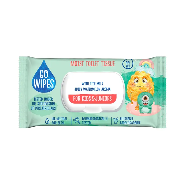 Niiske tualettpaber lastele ja noortele, GOWIPES, 44 tk