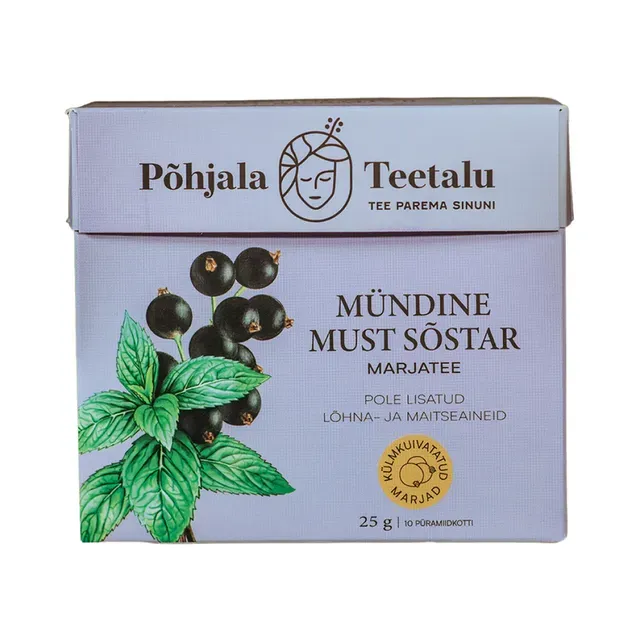Marjatee Mündine Mustsõstar püramiid kotis 10pk, PÕHJALA TEETALU, 25 g