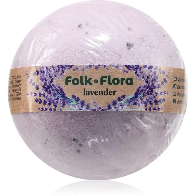 Folk & Flora Lavender Vannipomm rahustavate efektidega 130 g