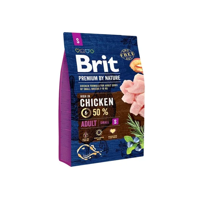 Brit Premium kuivtoit koerale S, kana, 3 kg
