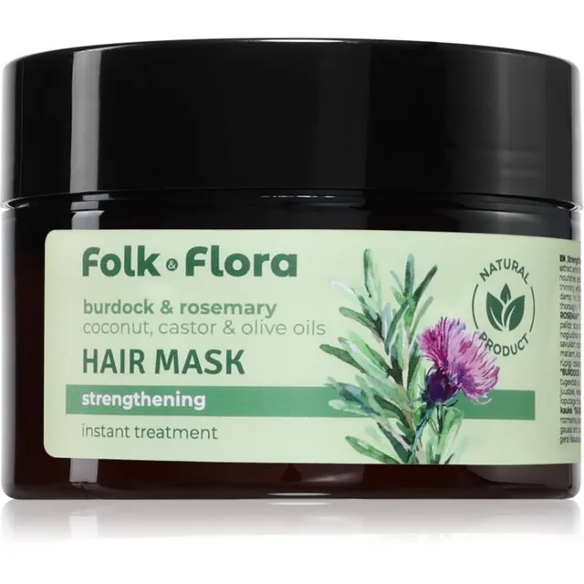 Folk & Flora Burdock & Rosemary Sügavalt tugevdav juuksemask 200 ml