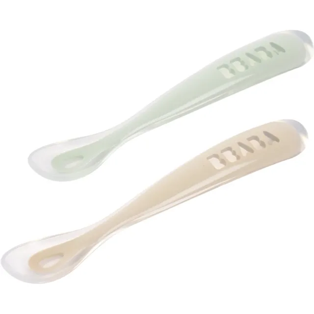 Beaba Silicone Spoon Set lusikas koos ümbrisega Clay 4m+ 2 tk