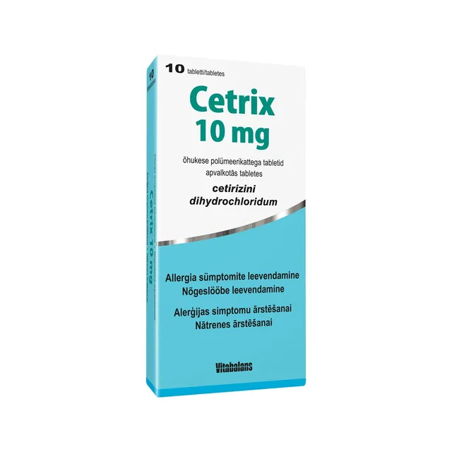 CETRIX 10 MG ÕHUKE POLÜMEERKATTEGA TBL 10MG N10