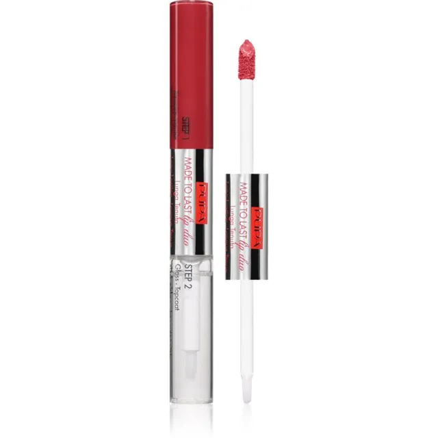 PUPA Milano Made to Last Lip Duo Kauapüsiv vedel huulepulk sära andev varjund 016 - Hot Pink 2x4 ml