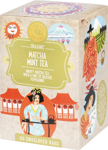 Roheline tee matcha ja piparmündiga, ökoloogiline