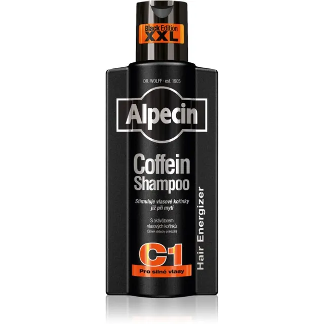 Alpecin Coffein Shampoo C1 Black Edition Kofeiinišampoon meestele juuksekasvu stimuleerimine 375 ml