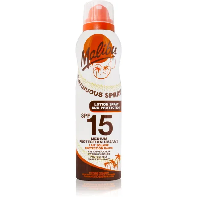 Malibu Continuous Spray Kaitsev pihusti SPF 15 175 ml