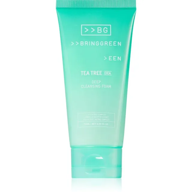 BRINGGREEN Tea Tree Cica Deep Cleansing Foam Sügavpuhastav vaht rahustavate efektidega 120 ml