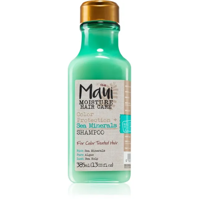 Maui Moisture Colour Protection + Sea Minerals Läiget andev ja pruune toone toetav šampoon värvitud juustele mineraalidega 385 ml