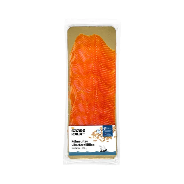 Külmsuitsu vikerforellifilee viilutatud, SAARE KALA, 350 g