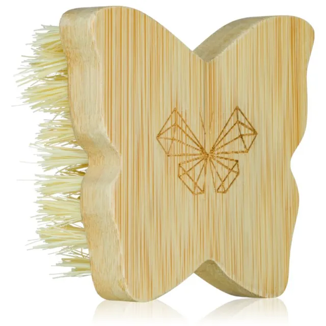 Crystallove Bamboo Butterfly Agave Body Brush Travel Size Massaažihari kehale 1 tk