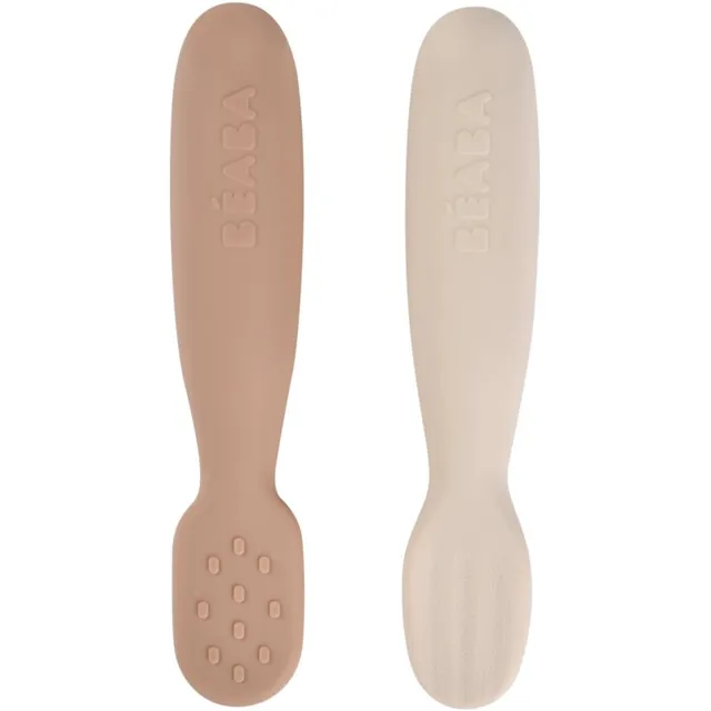 Beaba Silicone Pre-Spoons 2 Pack lusikas Praline / Clay 4m+ 2 tk