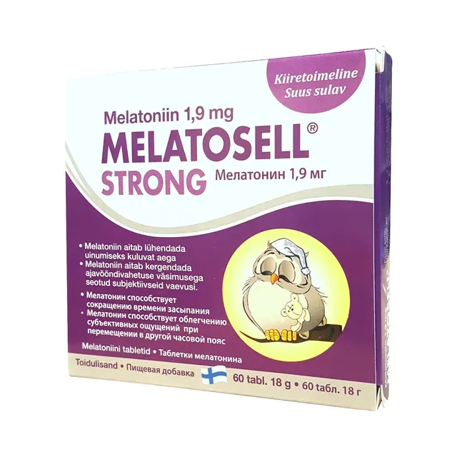 Melatosell strong tabletid 1,9 mg N60, MELATOSELL, 18 g