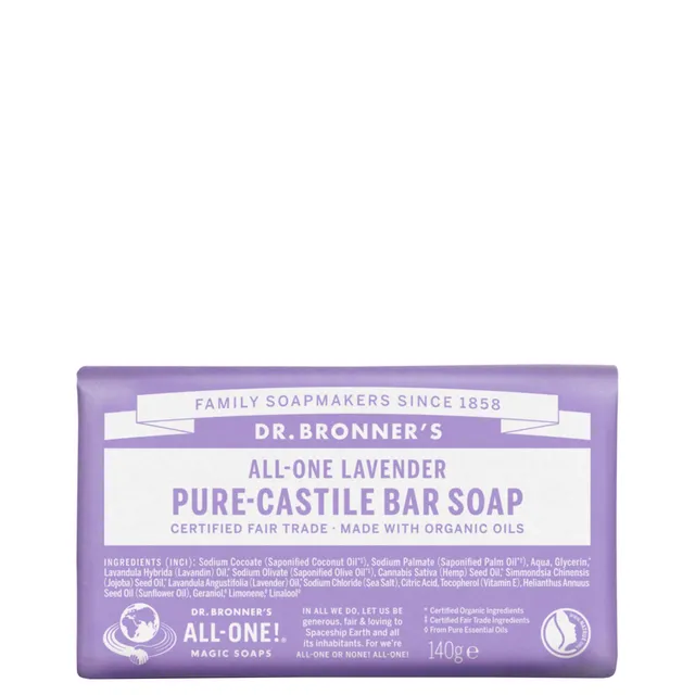 DR. BRONNERS Lavender Pure Castile Soap Bar 140g