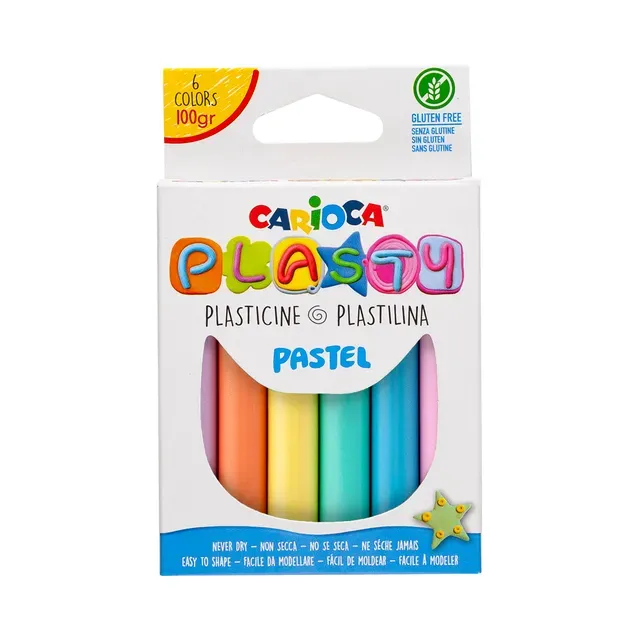 Plastiliin pastell, CARIOCA, 6 tk