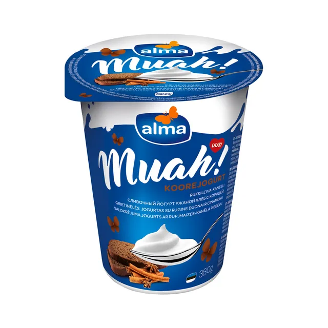 Alma Muah Koorejogurt Rukkileiva-Kaneeli 380g