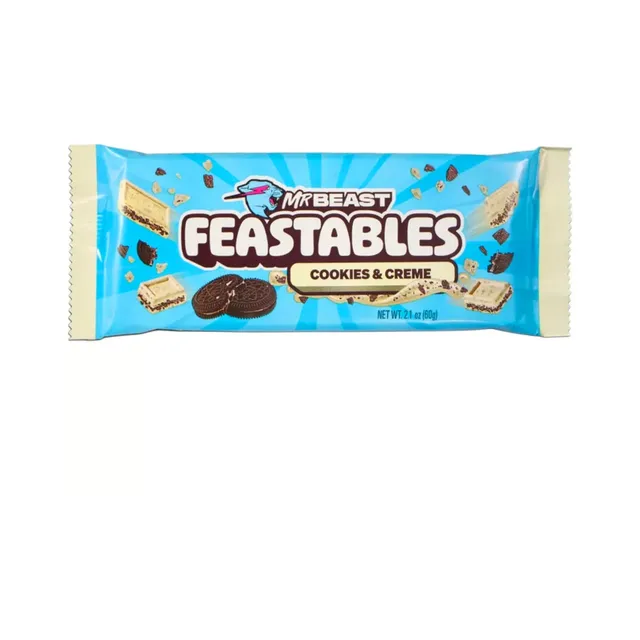 Valge šokolaad küpsiste ja kreemiga, MRBEAST, 60g