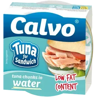 Calvo tuna for sandwich / tuunikalatükid vees 142g