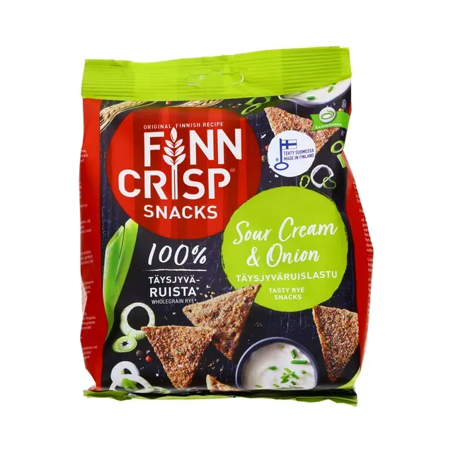 Finn Crisp Täistera Rukkisnäkid Hapukoore ja Sibulaga 150g