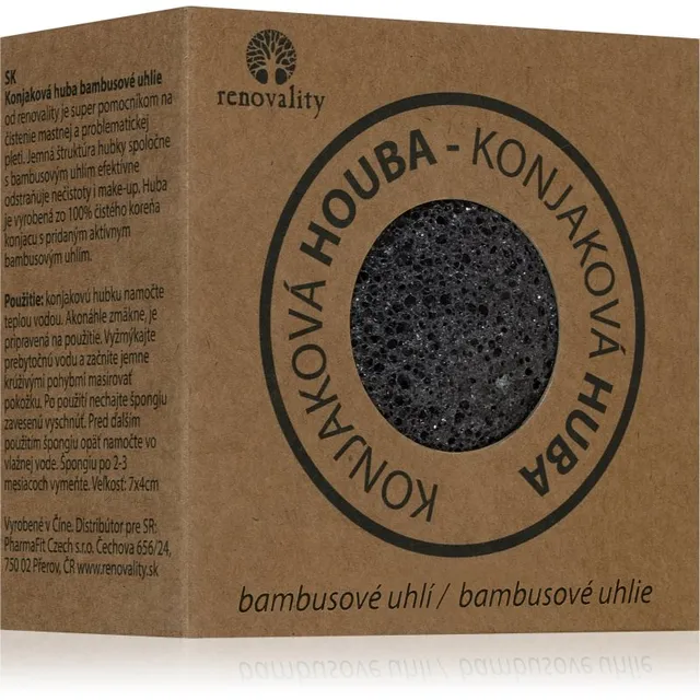 Renovality Konjac mushroom bamboo charcoal Puhastuspadi probleemsele nahale 7x4 cm