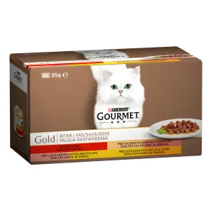 Täissööt. Kassikonserv, tükkidega 4-pakk, GOURMET GOLD, 340g