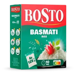 Basmati riis 4 x 125 g, BOSTO, 500 g