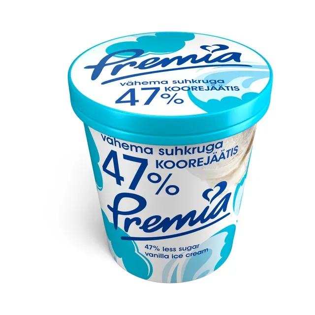 Vanilli-koorejäätis vähend. suhkr.,47%, PREMIA, 240 g