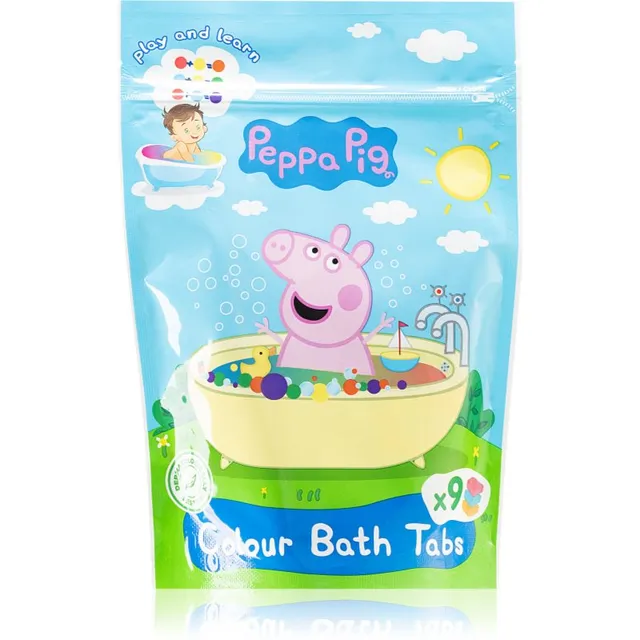 Peppa Pig Colour Bath Tabs Värvilised kihisevad vannitabletid 9x16 g