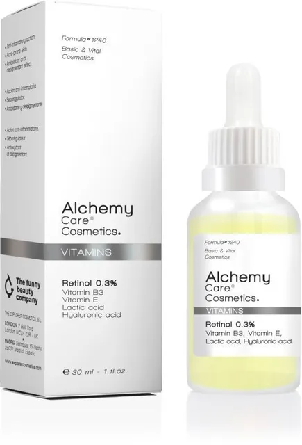 Alchemy Retinol 0,3 % näoseerum – multivitamiinide kompleks ja hüaluroonhape 30 ml
